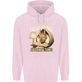 I Read Books & Know Things Bookworm Rabbit Mens 80% Cotton Hoodie Light Pink