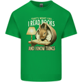 I Read Books & Know Things Bookworm Rabbit Mens Cotton T-Shirt Tee Top Irish Green