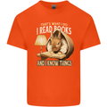 I Read Books & Know Things Bookworm Rabbit Mens Cotton T-Shirt Tee Top Orange