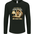 I Read Books & Know Things Bookworm Rabbit Mens Long Sleeve T-Shirt Black