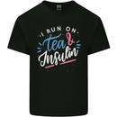 I Run on Tea and Insulin Funny Diabetes Mens Cotton T-Shirt Tee Top Black