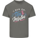 I Run on Tea and Insulin Funny Diabetes Mens Cotton T-Shirt Tee Top Charcoal