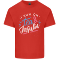 I Run on Tea and Insulin Funny Diabetes Mens Cotton T-Shirt Tee Top Red