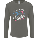 I Run on Tea and Insulin Funny Diabetes Mens Long Sleeve T-Shirt Charcoal