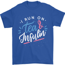 I Run on Tea and Insulin Funny Diabetes Mens T-Shirt 100% Cotton Royal Blue