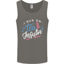 I Run on Tea and Insulin Funny Diabetes Mens Vest Tank Top Charcoal