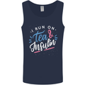 I Run on Tea and Insulin Funny Diabetes Mens Vest Tank Top Navy Blue