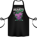 I Steal Hearts Funny T-Rex Dinosaur Cotton Apron 100% Organic Black
