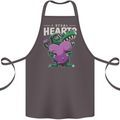 I Steal Hearts Funny T-Rex Dinosaur Cotton Apron 100% Organic Dark Grey