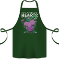 I Steal Hearts Funny T-Rex Dinosaur Cotton Apron 100% Organic Forest Green