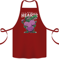 I Steal Hearts Funny T-Rex Dinosaur Cotton Apron 100% Organic Maroon
