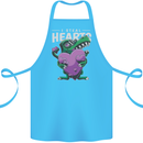 I Steal Hearts Funny T-Rex Dinosaur Cotton Apron 100% Organic Turquoise