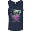 I Steal Hearts Funny T-Rex Dinosaur Mens Vest Tank Top Navy Blue