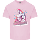 I Sweat Glitter Gym Unicorn LGBT Kids T-Shirt Childrens Light Pink