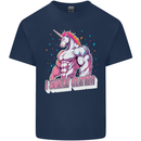 I Sweat Glitter Gym Unicorn LGBT Kids T-Shirt Childrens Navy Blue
