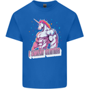 I Sweat Glitter Gym Unicorn LGBT Kids T-Shirt Childrens Royal Blue