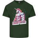 I Sweat Glitter Gym Unicorn LGBT Mens Cotton T-Shirt Tee Top Forest Green