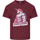 I Sweat Glitter Gym Unicorn LGBT Mens Cotton T-Shirt Tee Top Maroon