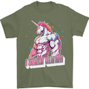 I Sweat Glitter Gym Unicorn LGBT Mens T-Shirt 100% Cotton Military Green