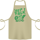 I Talk To Lizards Chameleons Bearded Dragons Cotton Apron 100% Organic Khaki