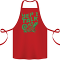I Talk To Lizards Chameleons Bearded Dragons Cotton Apron 100% Organic Red