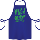 I Talk To Lizards Chameleons Bearded Dragons Cotton Apron 100% Organic Royal Blue