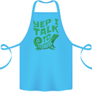 I Talk To Lizards Chameleons Bearded Dragons Cotton Apron 100% Organic Turquoise