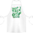 I Talk To Lizards Chameleons Bearded Dragons Cotton Apron 100% Organic White