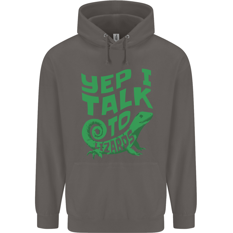I Talk To Lizards Chameleons Bearded Dragons Mens 80% Cotton Hoodie Charcoal
