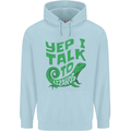 I Talk To Lizards Chameleons Bearded Dragons Mens 80% Cotton Hoodie Light Blue