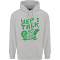 I Talk To Lizards Chameleons Bearded Dragons Mens 80% Cotton Hoodie Sports Grey