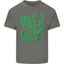 I Talk To Lizards Chameleons Bearded Dragons Mens Cotton T-Shirt Tee Top Charcoal