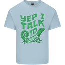 I Talk To Lizards Chameleons Bearded Dragons Mens Cotton T-Shirt Tee Top Light Blue