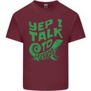 I Talk To Lizards Chameleons Bearded Dragons Mens Cotton T-Shirt Tee Top Maroon
