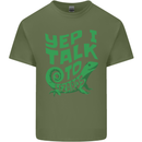 I Talk To Lizards Chameleons Bearded Dragons Mens Cotton T-Shirt Tee Top Military Green