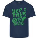 I Talk To Lizards Chameleons Bearded Dragons Mens Cotton T-Shirt Tee Top Navy Blue