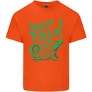I Talk To Lizards Chameleons Bearded Dragons Mens Cotton T-Shirt Tee Top Orange