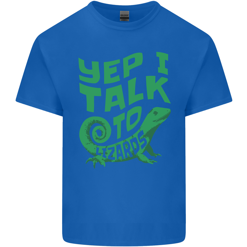I Talk To Lizards Chameleons Bearded Dragons Mens Cotton T-Shirt Tee Top Royal Blue