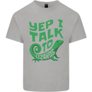 I Talk To Lizards Chameleons Bearded Dragons Mens Cotton T-Shirt Tee Top Sports Grey