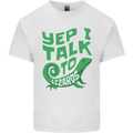 I Talk To Lizards Chameleons Bearded Dragons Mens Cotton T-Shirt Tee Top White