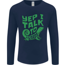 I Talk To Lizards Chameleons Bearded Dragons Mens Long Sleeve T-Shirt Navy Blue