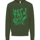I Talk To Lizards Chameleons Bearded Dragons Mens Sweatshirt Jumper Forest Green