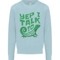 I Talk To Lizards Chameleons Bearded Dragons Mens Sweatshirt Jumper Light Blue
