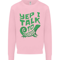 I Talk To Lizards Chameleons Bearded Dragons Mens Sweatshirt Jumper Light Pink