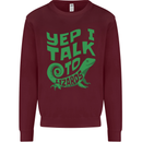 I Talk To Lizards Chameleons Bearded Dragons Mens Sweatshirt Jumper Maroon