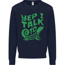 I Talk To Lizards Chameleons Bearded Dragons Mens Sweatshirt Jumper Navy Blue