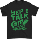 I Talk To Lizards Chameleons Bearded Dragons Mens T-Shirt 100% Cotton Black