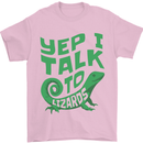 I Talk To Lizards Chameleons Bearded Dragons Mens T-Shirt 100% Cotton Light Pink