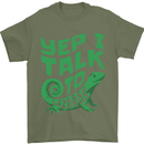 I Talk To Lizards Chameleons Bearded Dragons Mens T-Shirt 100% Cotton Military Green