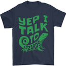 I Talk To Lizards Chameleons Bearded Dragons Mens T-Shirt 100% Cotton Navy Blue